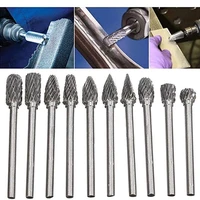 10pcs tungsten steel grinding head tungsten carbide burrs sets mini drill diamond burs material tungstenio accessories