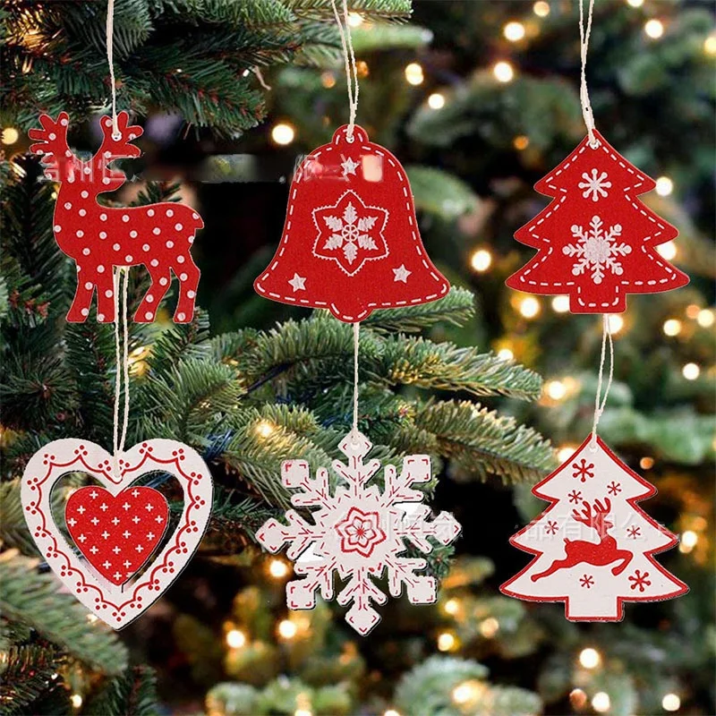 

10 шт., деревянные рождественские украшения для детской ёлки