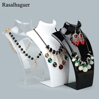 new arrival acrylic 12pcs mannequin necklace and earrings jewelry pendants display stand holder shelf 3 colors wholesale price