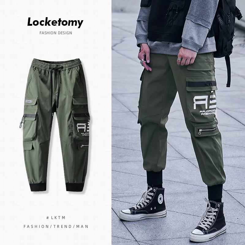 

New Overalls Men's Versatile Casual Loose Sports Harem Pants Fashion Multi-pocket Sports Pants Streetwear Men's мужская одежда