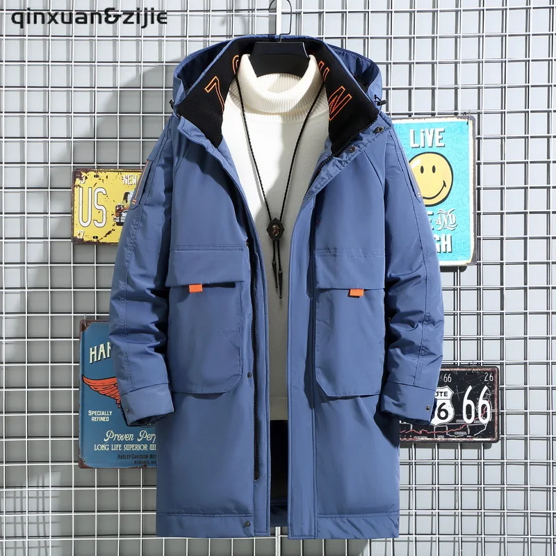 

Mens Hooded Duck Down Jacket Winter Men's Parka Coat Thicked Warm Streetwear 2021 Brand Casual Down Coat Men Windproof Parkas