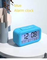 luminous silent alarm clock photosensitive electronic creative lazy light sensor led snooze smar