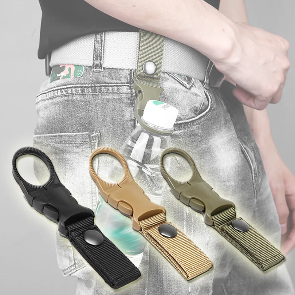 EDC Тактическое Военное Снаряжение нейлоновый карабин бутылка воды Держатель