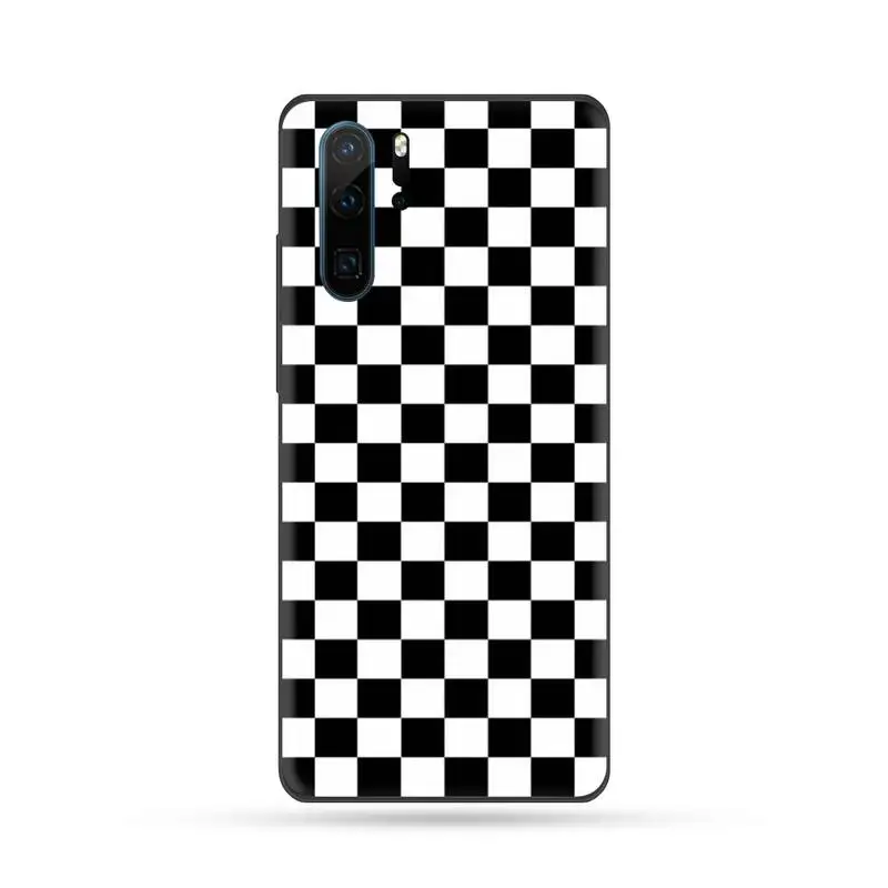 

Black and white checkerboard Phone Case For Huawei Mate 9 10 20 Pro lite 20x nova 3e P10 plus P20 Pro Honor10 lite