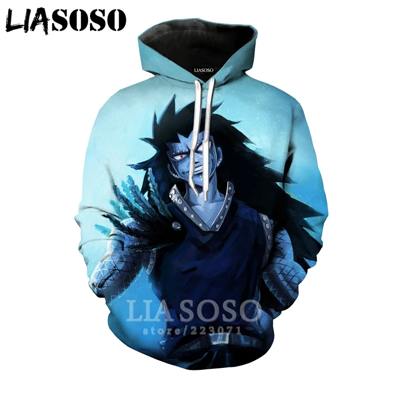 LIASOSO толстовка с хвостом Феи для мужчин и женщин Модный 3D принт аниме Нацу