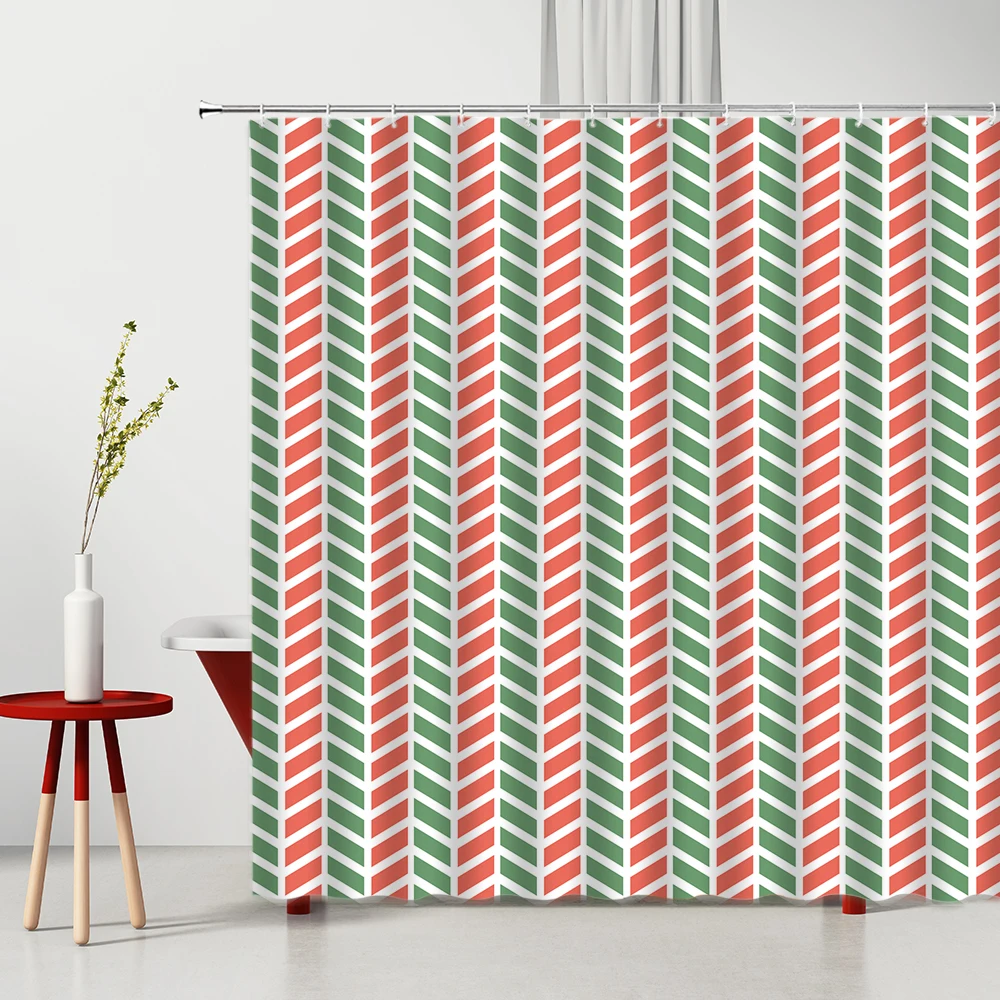 

Занавески для ванной и душа в комплекте, декоративные водонепроницаемые занавески из полиэстера с геометрическим рисунком в цветную решет...