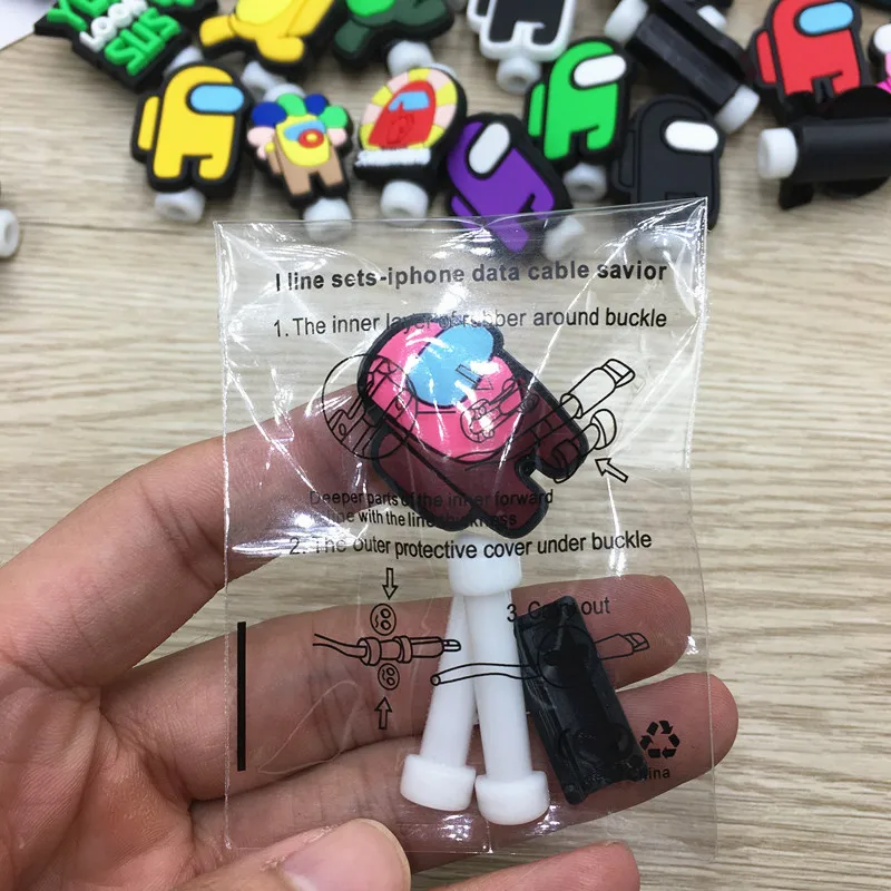 10 шт. мультяшный защита кабеля USB Amongus управление линией данных Органайзер зажим