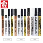 9 шт. Sakura Pen-Touch Paint Marker Pen XPSK золотистыйсеребристыйбелыймедный 0,7 мм1,0 мм2,0 мм отметка на любом стеклетканиметалле