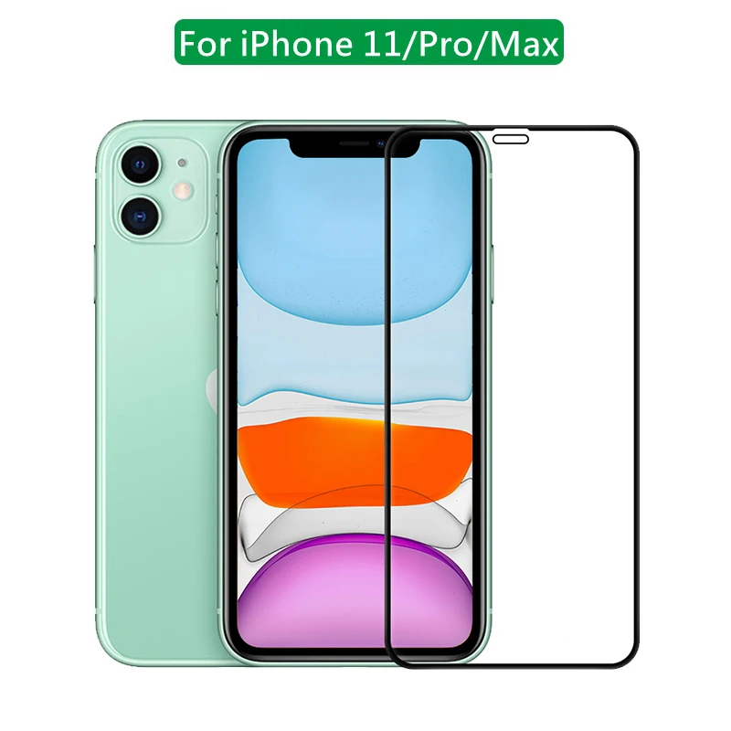 Закаленное стекло для iPhone 11 X XR XS MAX Защита экрана iphone Pro Защитное pro защита