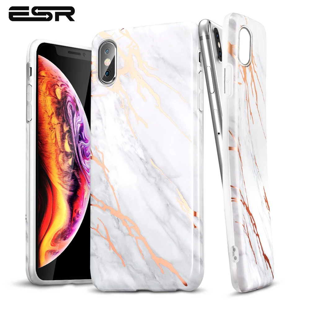 ESR чехол для iPhone X XS XR XS Max чехол тонкий мягкий, гибкий, из ТПУ чехол с мраморным рисунком для iPhone XS XR XS Max аксессуары для телефонов