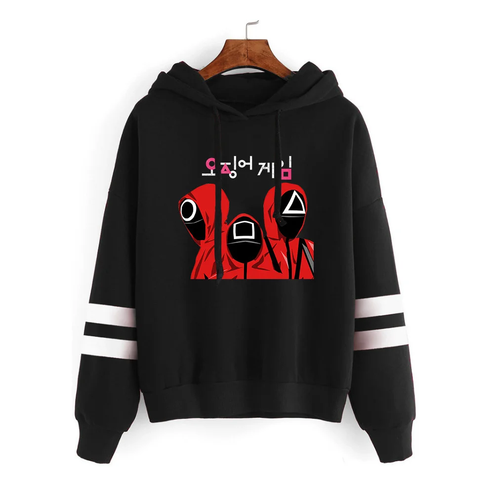 

Squid Game Parallel Bar Sleeve Hoodies Korean Drama Cosplay Men Women Sweatshirts Pullovers Casual Hooded Streetwear Sweater Top
