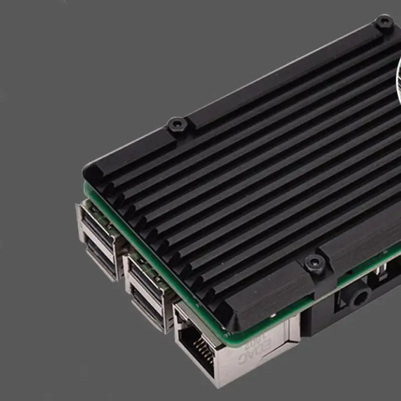 Алюминиевый Чехол Raspberry Pi 3 с двойным охлаждающим вентилятором металлический корпус черный корпус для RPI Raspberry Pi 3B/3B