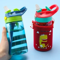 kids water sippy cup creative with bag baby feeding cups with straws leakproof water bottles outdoor portable childrens cups