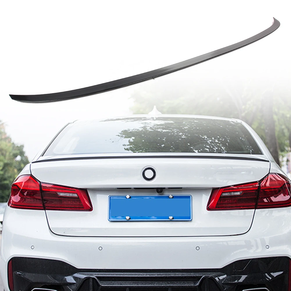 

For BMW G30 5 Series Sedan 520i 530i 540i ABS M5 Style Car Rear Trunk Spoiler Lip Trim Cover Gloss Black Wings 2017 2018 2019