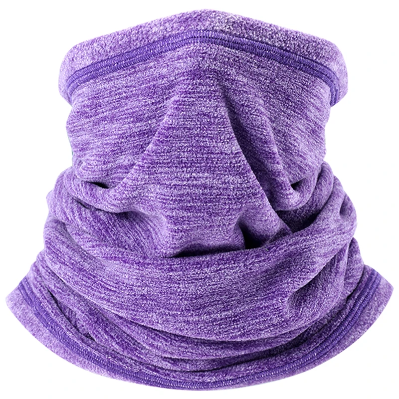 Light purple Зимний флисовый лицевой щиток для шеи, Балаклава, мотоциклетная Лыжная маска для лица, мотоциклетная маска для мотокросса, для холодной погоды, теплый трубчатый шарф для мужчин - Цвет: Light purple