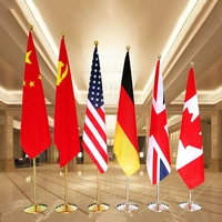 1 sets 200cm length height china manufacturer cheap indoor gold silver flag pole flagpoles stand