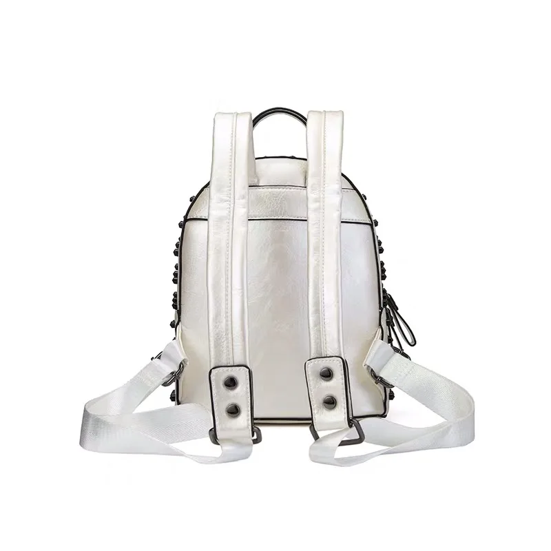 Мини-рюкзак с вышивкой слона и двойным наплечным ремнем со стразами модная