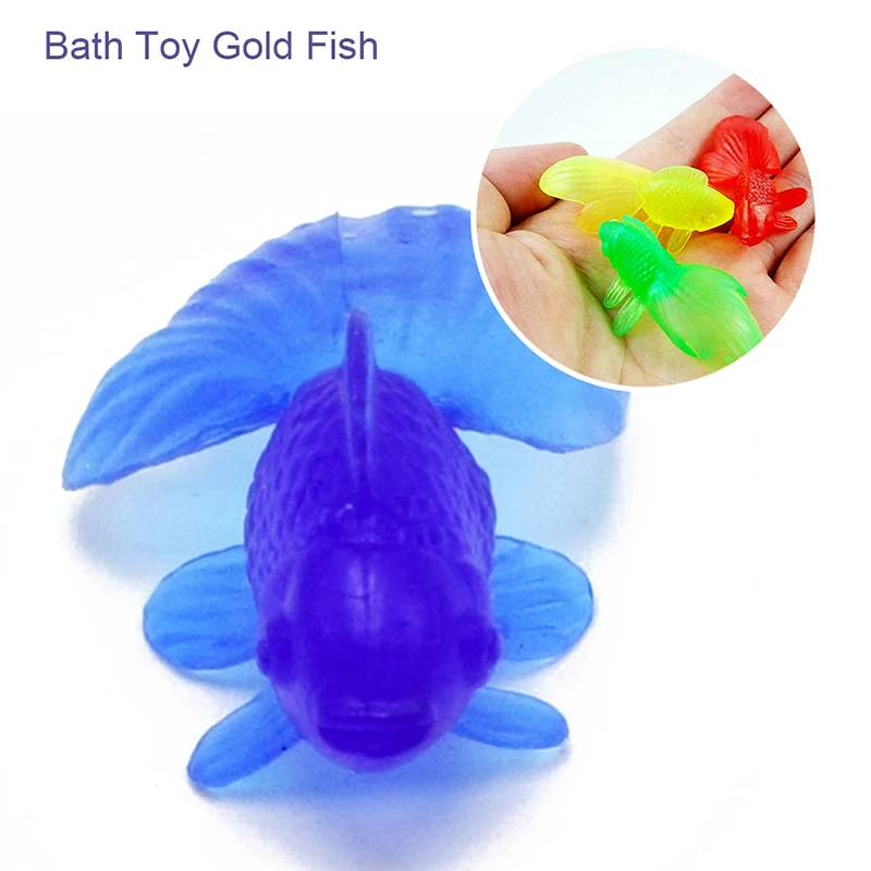 Креативные забавные Новые 10 шт./партия мягкие резиновые золотые рыбки для ванной