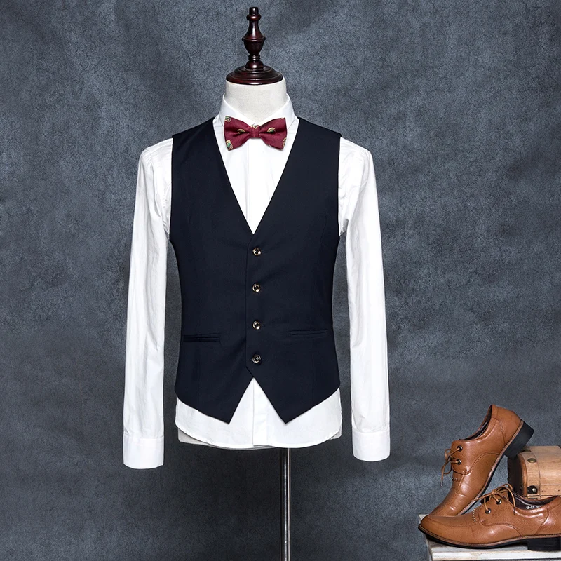 2019 Новое Брендовое платье из плотной шерсти для Для мужчин Slim Fit s костюм жилет