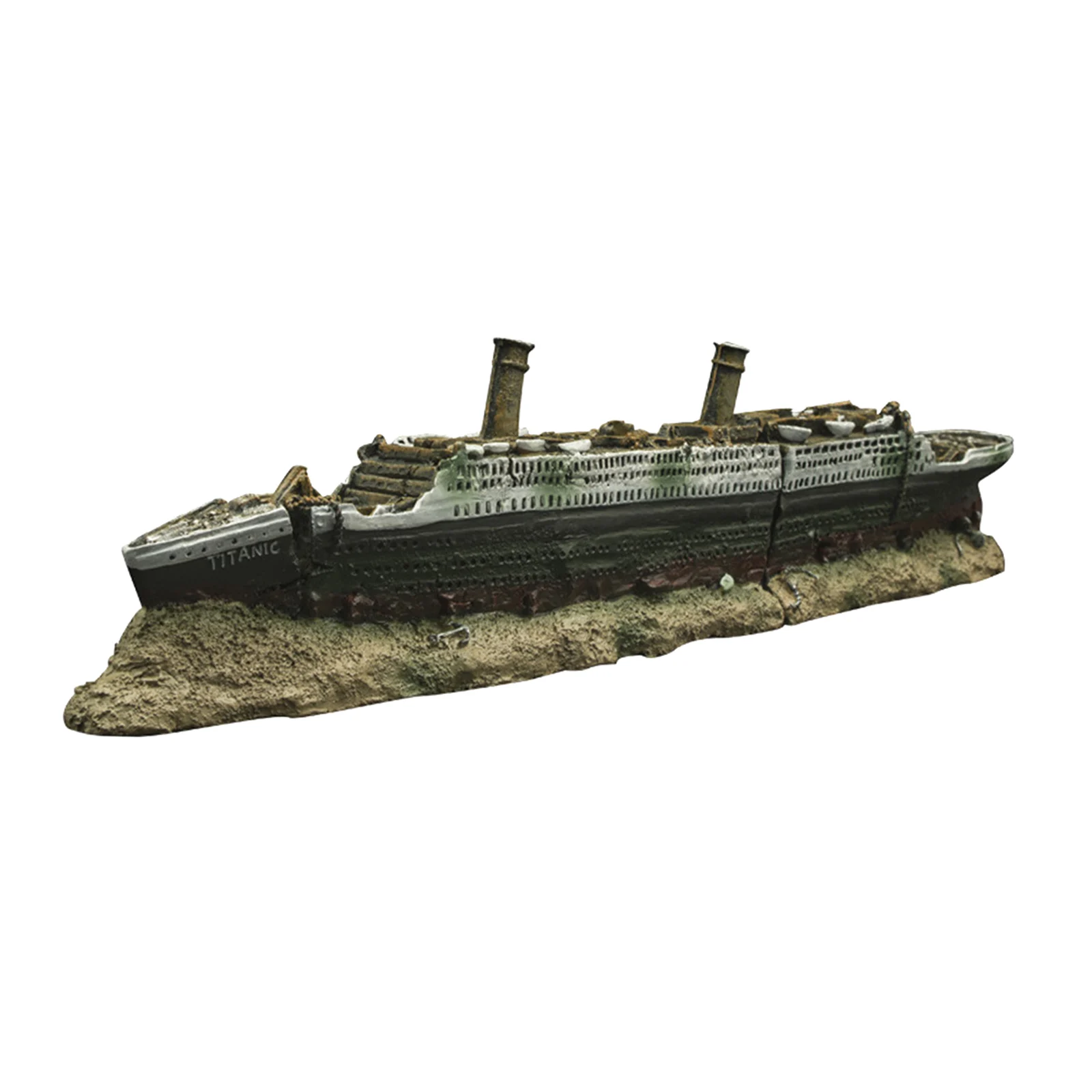 

Aquarium Fish Tank Medium Titanic Boat Ornament Landscaping Decor Cave Hide