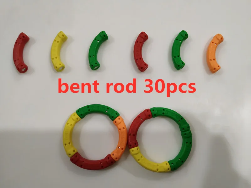 30pcs bent rods 4-320 шт DIY магнитная дизайнерская Строительная Геометрическая Строительная игрушка магнитные палочки и металлические шарики обучающая игрушка для детей - Цвет: 30pcs bent rods