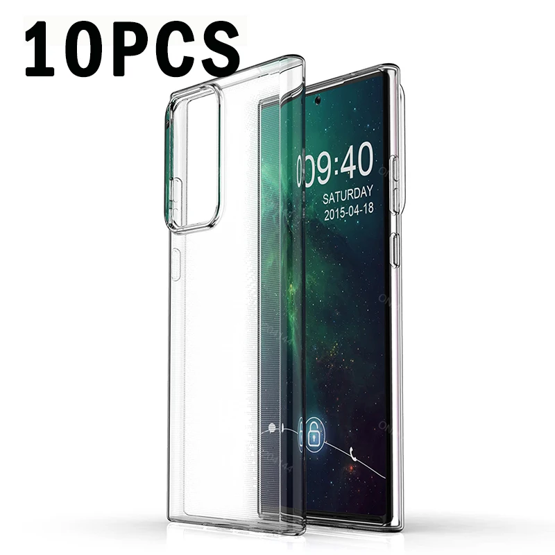 

10PCS Transparent Case for Samsung Note 20 Ultra Cover Soft Silicone Clear Fitted Back Case for Samsung Note 20 S20 Ultra Coque