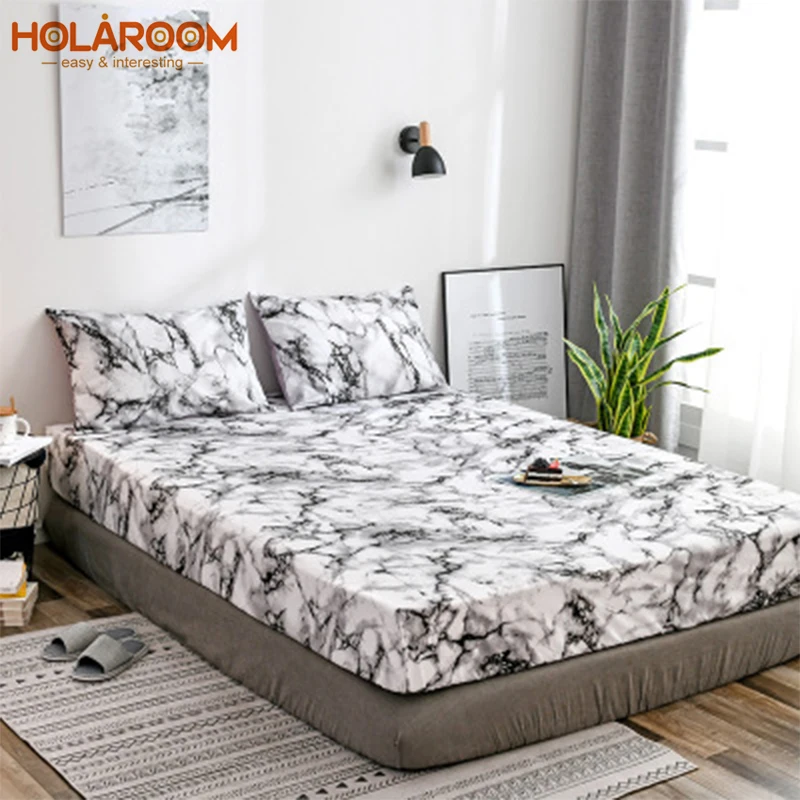 Защитный чехол для матраса с мраморным рисунком полиэстеровый защиты