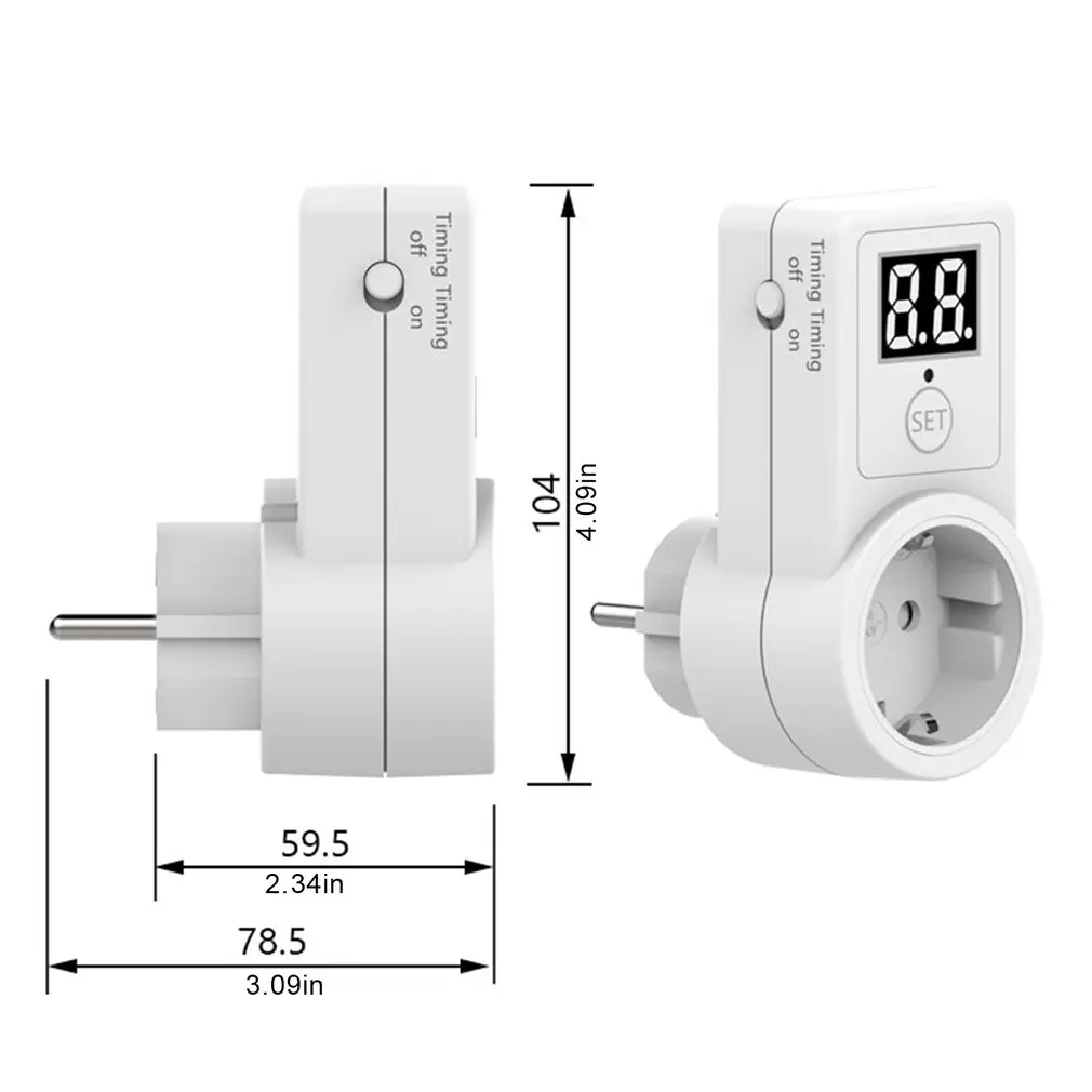 

Countdown Switch Two Digit Display Countdown Timer Time Control Telephone Battery Electric Vehicle Charging 10A EU Plug