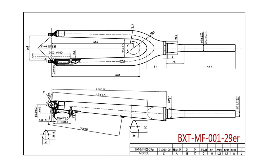 BXT супер светильник 29er углеродная MTB вилка 9 мм коническая Велосипедная вилка 29 дисковый тормоз горного велосипеда углеродная вилка, части велосипеда