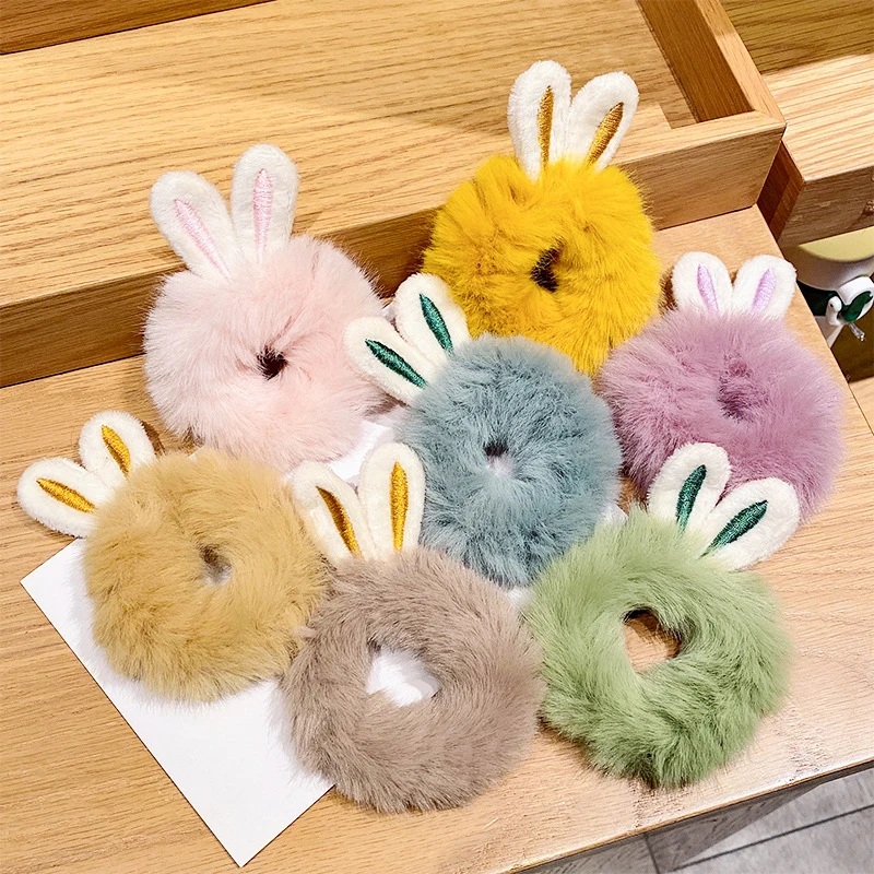 

Cute Plush Bunny Ear Hair Tie Rabbit Shape Hair Scrunchie Cute Girl Headband Soft Elastic Ponytail Girl Headwear Hair Accessory