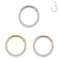 1pc surgical stee fine polishing hight segment ring zircon stone nose ring septum earrings septum ring piercing fashion jewelr