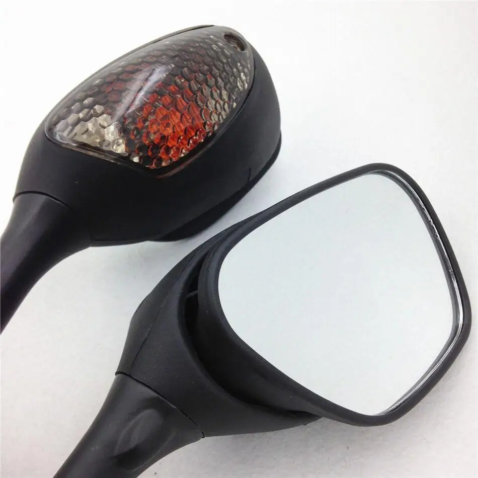 1 пара мотоциклетные боковые зеркала заднего вида для Suzuki GSXR 600 750 1000 с поворотным сигналом светильник 12 в более яркий светильник