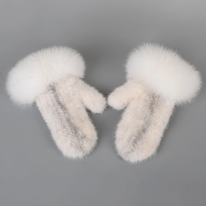 Вязаные Перчатки Женские Новый Мода 2020 Лиса С Норки Теплые Черные Зимние Из Меха