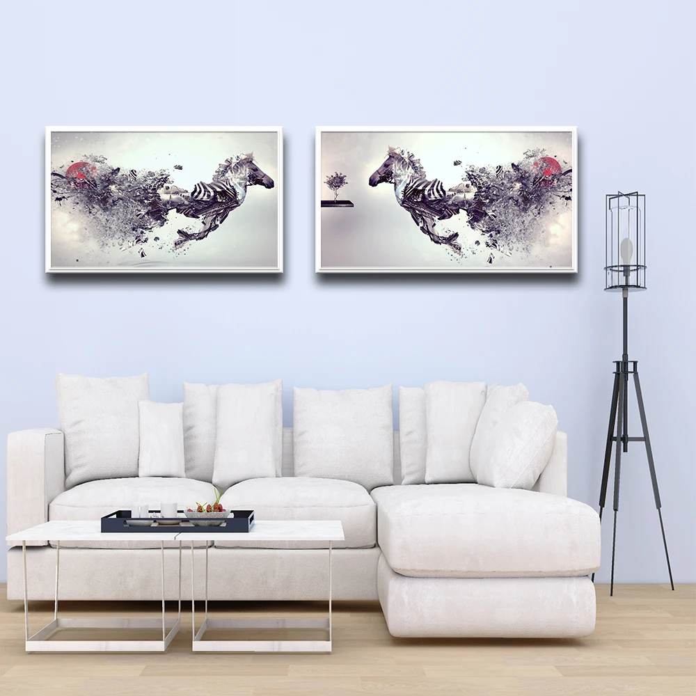 Абстрактные беговые креативные элементы Зебра черно белые плакаты настенные