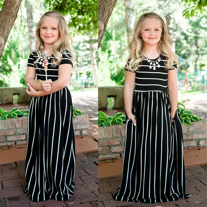 2019 новое модное платье макси для мамы и дочки пляжное повседневное длинное в