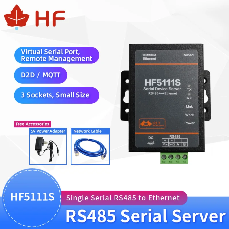 WuNian HF5111S Малый размер RJ45 RS458 последовательный в Ethernet Бесплатный RTOS порт