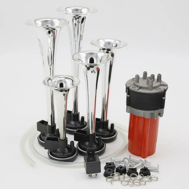 AL21 -125Db 12V 5 красных Дикси автомобиля трубы рожки музыкальный воздушный рожок