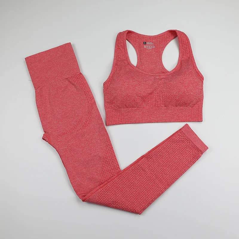 

12 Colors Seamless Yoga Set Women Fitness Clothing Sportswear High Waist Gym Leggings+Push Up Sport Bra 2 Piece Sports Suits