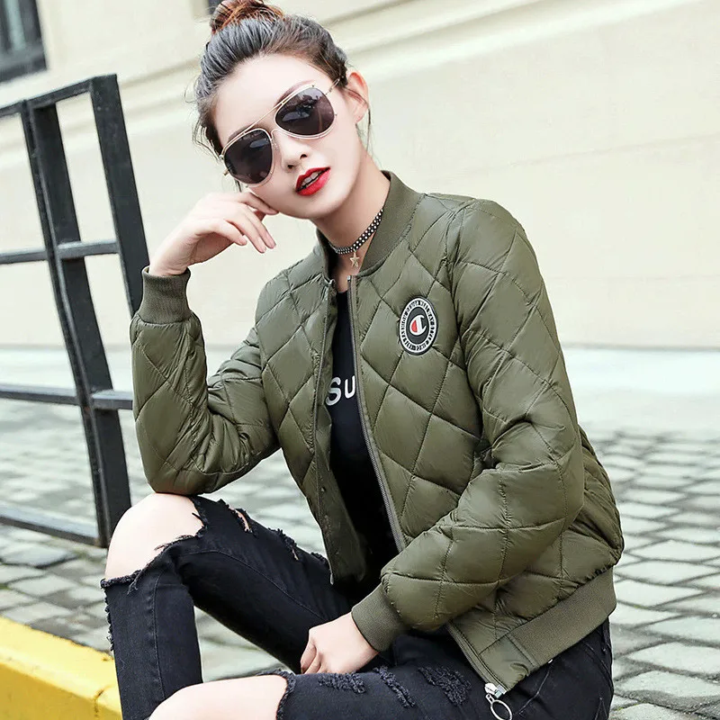 Женская куртка зима 2019 плюс размер теплое пуховое пальто короткая бейсбольная