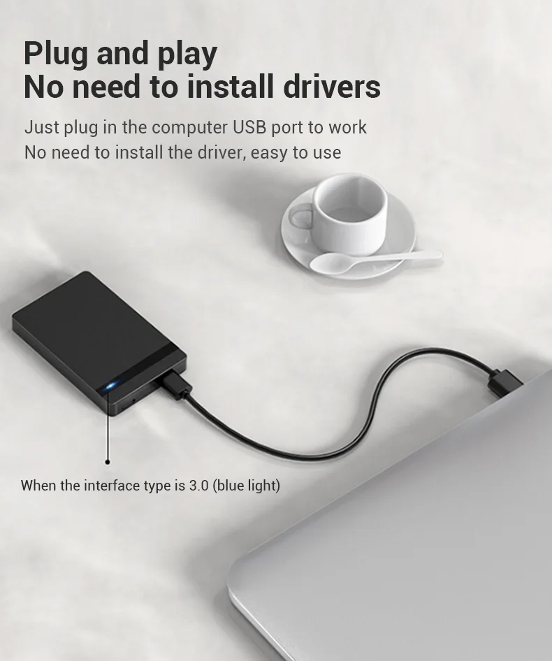 Blueendless 2,5 'внешний корпус HDD корпус пластиковый Sata USB HD Caddy внешний жесткий диск корпус USB жесткий диск коробка ноутбук