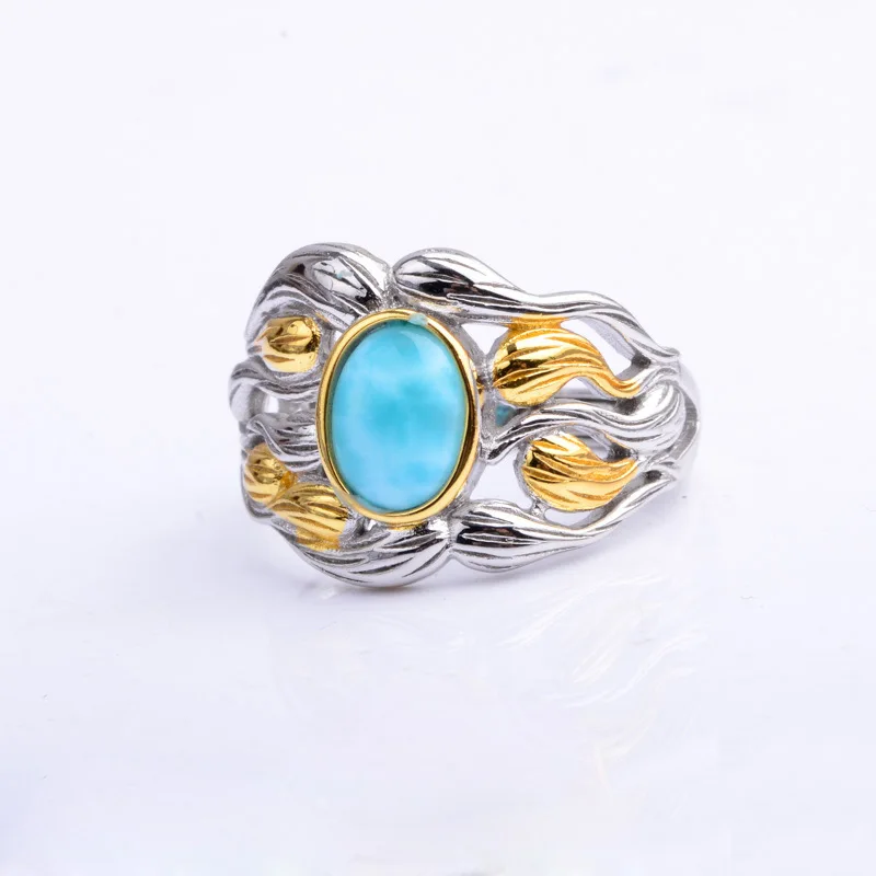 Женские свадебные и вечерние кольца CSJ из серебра 925 пробы с натуральным синим