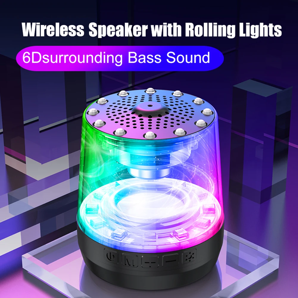 Mini Speakers Portable Bluetooth Speaker with LED Colorful Light for Home Bedroom Music Sound Stereo Subwoofer PC | Электроника