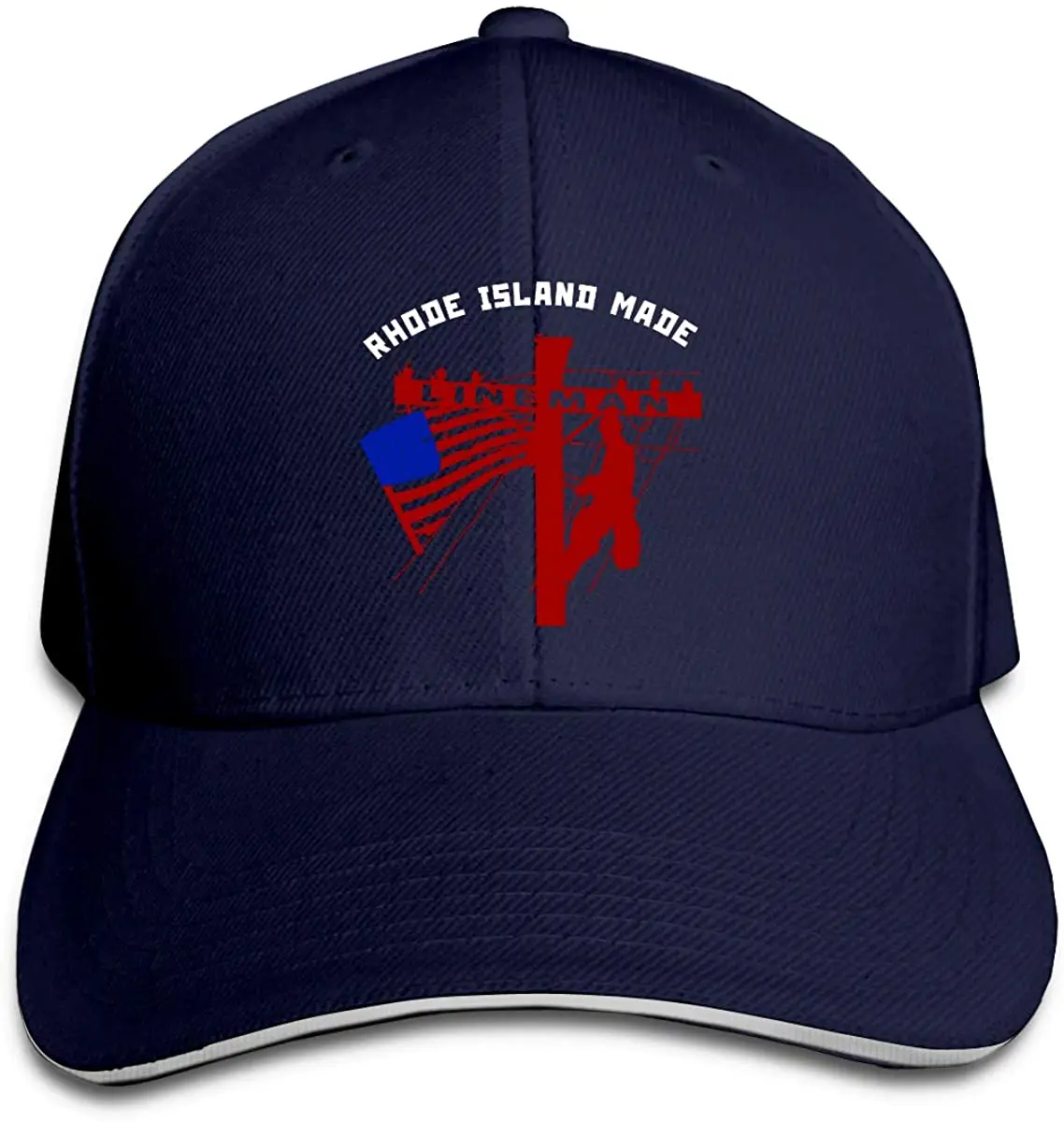 

Rhode Island Power Pole Electric Cable Lineman Unisex Hats Trucker Hats Dad Baseball Hats Driver Cap