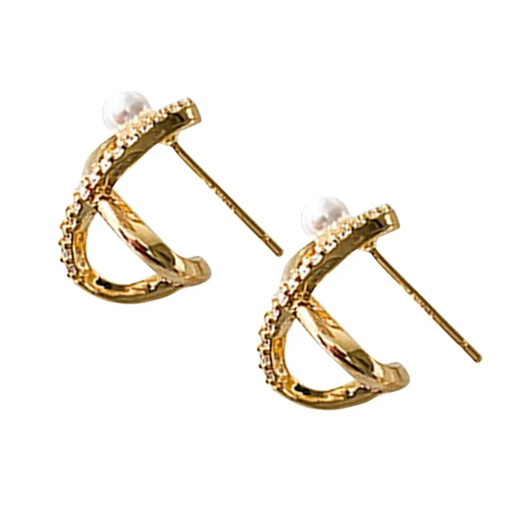 

Earrings Zircon Earrings Pearls Earrings Retro Style Earrings Literary Atmosphere Stereoscopic Love Shape Earrings