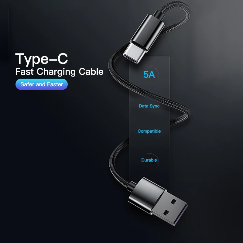 Niye 5A Кабель с разъемом usb c для быстрой зарядки типа C Samsung Galaxy LG Pixel Huawei Xiaomi зарядный