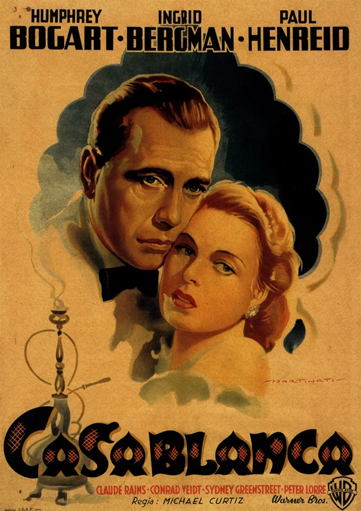 Casablanca Movie Poster, декоративная наклейка, плакат из крафт-бумаги, наклейка на стену, винтажная Наклейка на стену, настенный стикер по фильму - Цвет: 7