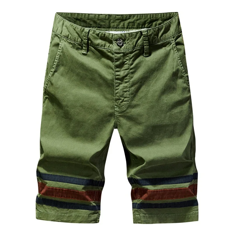 

2021 New Men's Summer Pure Cotton Sports Fashion Pinstripe Five-Point Pants Popular Simple Casual Shorts