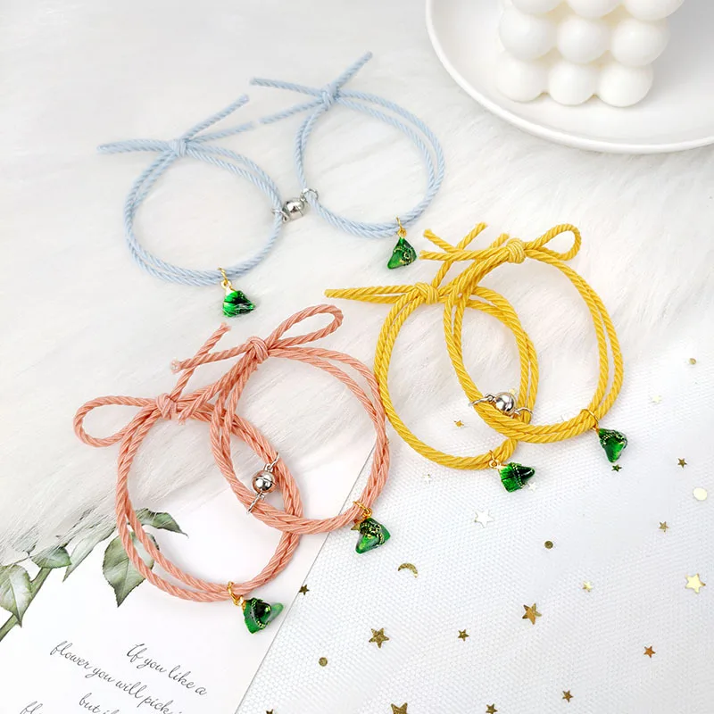 

Fashion 2pcs/pair Magnet Bracelet Couple Creative Wish Stone Distance Paired Braslet Adjustable Red String Brazalete Lovers Gift