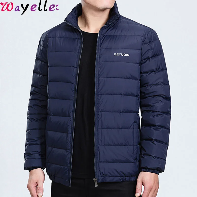 Белые куртки на утином пуху пальто мужские зимние плотные теплые хлопковые парки