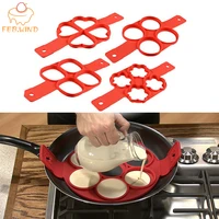 kitchen flip cooker silicone egg pancake maker pie molds pie ring omelette fried egg moulds pastry baking tools bk259